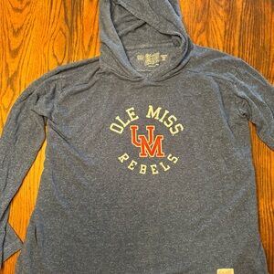 Original Retro Brand Ole Miss Rebels Blue Hooded Pullover